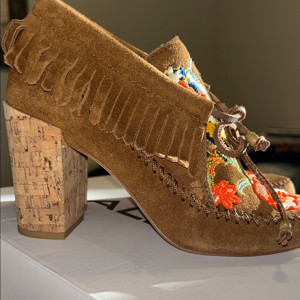 Tory Burch Embroidered Suede Ankle Boots - Picture 3 of 4